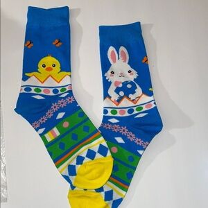 Colorful Chick and Easter Bunny Patterned Socks For Spring